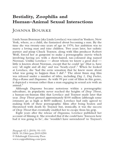 Bestiality, Zoophilia and Human–Animal Sexual Interactions